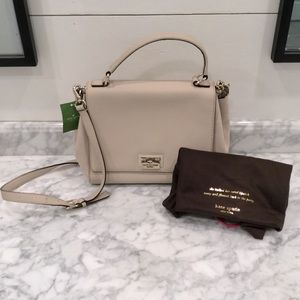 NWT Kate Spade ivory suede and leather handbag